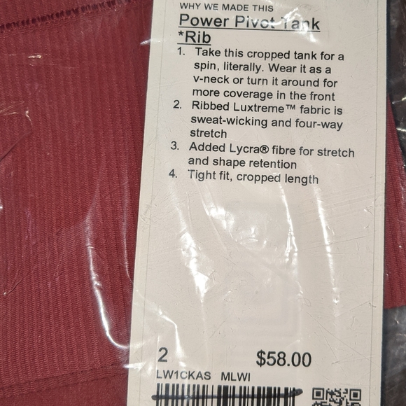Power Pivot Tank Top *Rib 2 NWT - Picture 5 of 7